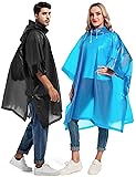 Borogo 2 Pack Rain Ponchos for Adults Reusable