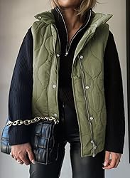 EVALESS Cute Cropped Puffer Vest Women Lightweight
