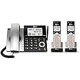 AT&T CL84207 DECT 6.0 2-Handset Corded/Cordless Phone for Home with Long Range, Answering Machine, Call Blocking, Caller ID A