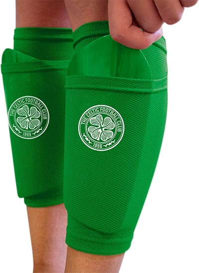 Hy-Pro Celtic FC Shin Pad With Sock Sleeve Junior Officially Licensed