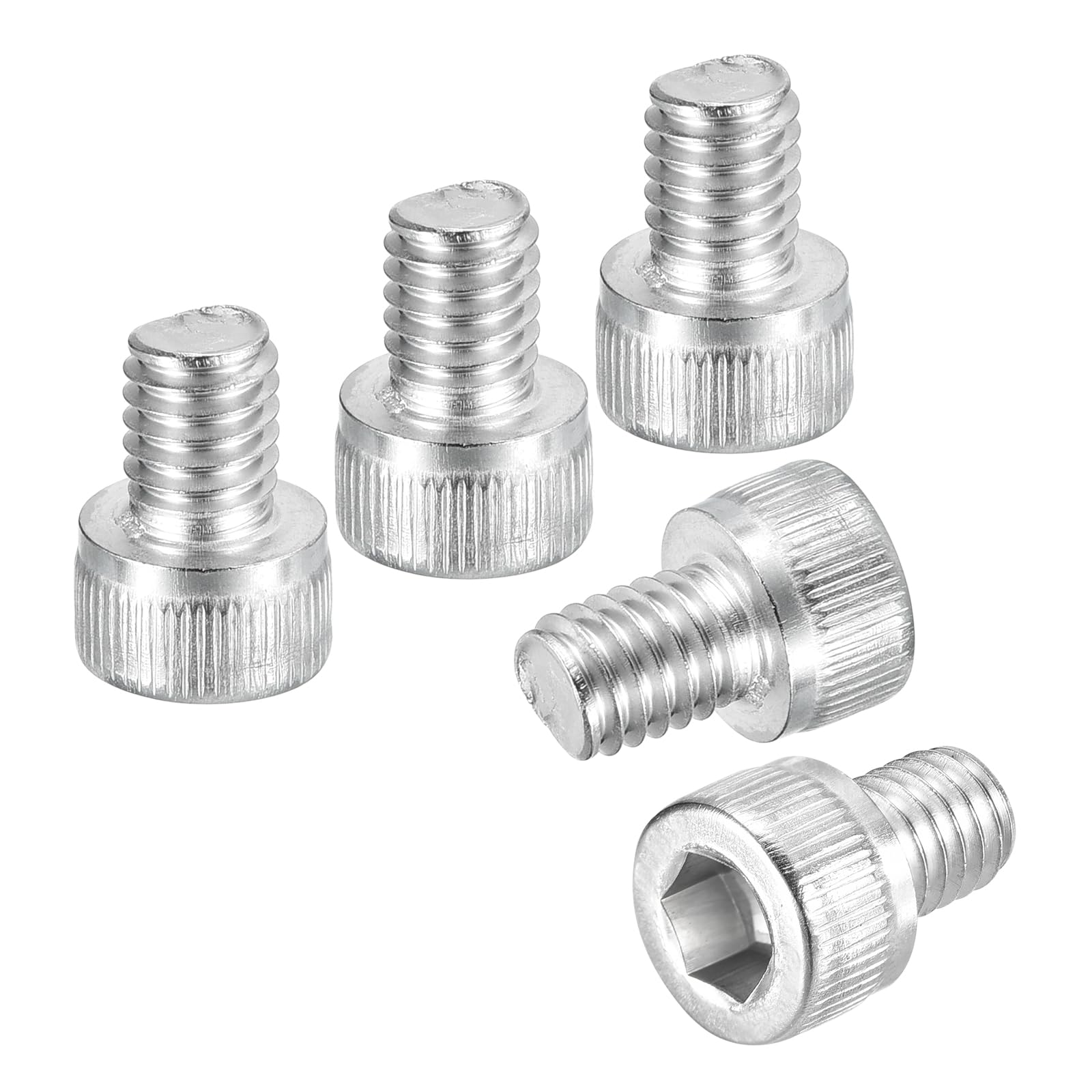 DTGN M6-1x8 Socket Head Cap Screws Bolts - 25Pack - Good for Road Bicycle, Mountain Bike, Auto, Motorcycle - 304 Stainless Steel Hex Head Metric Screws - Silver