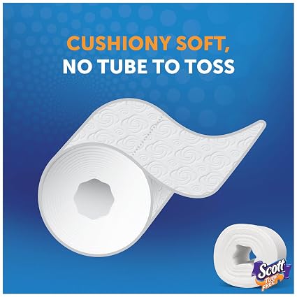 Scott Naturals tube free unscented bathroom tissue mega rolls - 4 ct (054000363979)