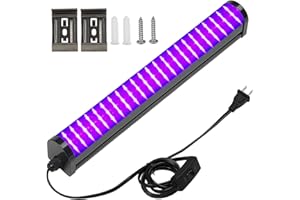 CICINY Upgrade 25W LED Black Light Bar - 72 UV Big LED Chip 395-405 nm, Black Lights for Glow Party - Blacklight Bar for Fluorescent Posters, Glow in the Dark Party, Stage Lighting, Body Painting, Halloween