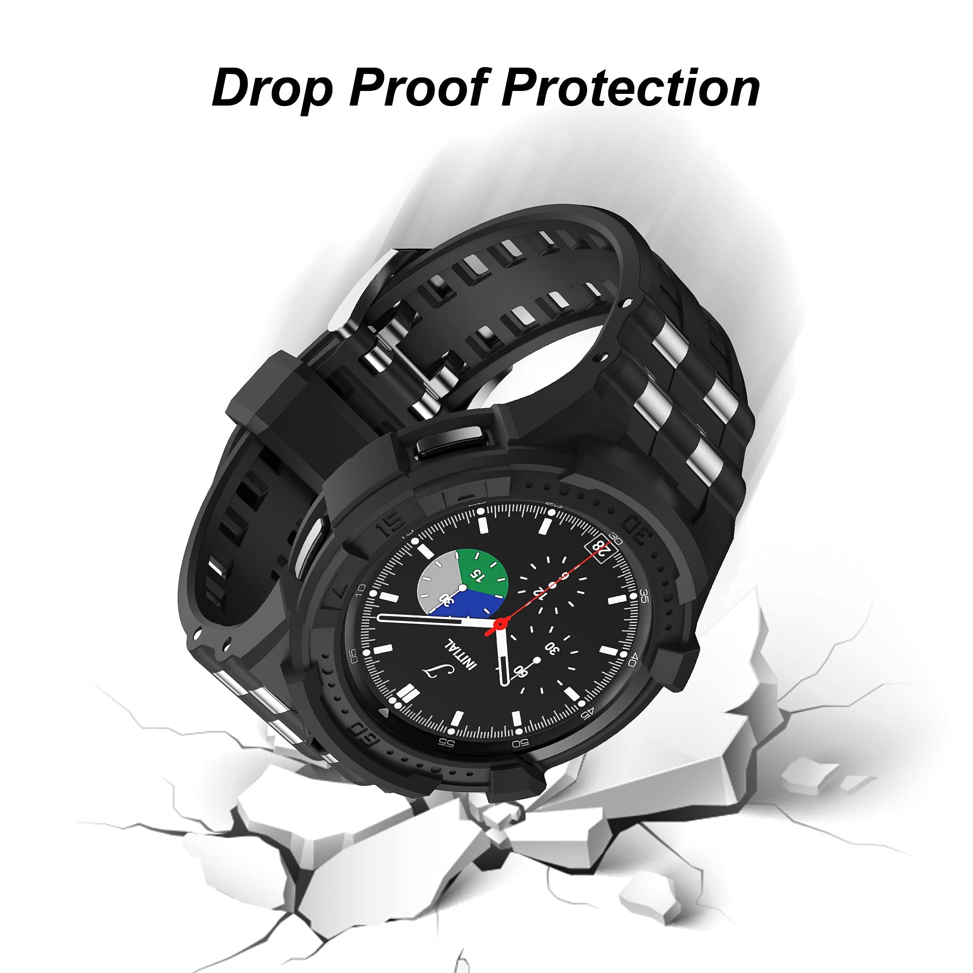 T-ENGINE T-ENGINE Case Compatible with Galaxy Watch 4 Classic 46mm (2021), Not for Galaxy Watch 46mm in 2018 Version