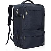 Hynes Eagle 44L Carry on Backpack Airline Approved Travel Backpack for Men Women Large Laptop Backpack 17 inch Nylon Backpack Overnight Weekender Bag Navy Blue