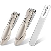 MR.GREEN Nail Clippers Stainless Steel Anti Splash Fingernail Cutter Manicure Tools Bionics Design Pedicure Scissor Nail Trimmer (Nail Clipper Two-Pack (Medium+Large))