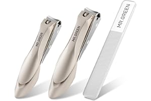 MR.GREEN Nail Clippers Stainless Steel Anti Splash Fingernail Cutter Manicure Tools Bionics Design Pedicure Scissor Nail Trimmer (Nail Clipper Two-Pack (Medium+Large))