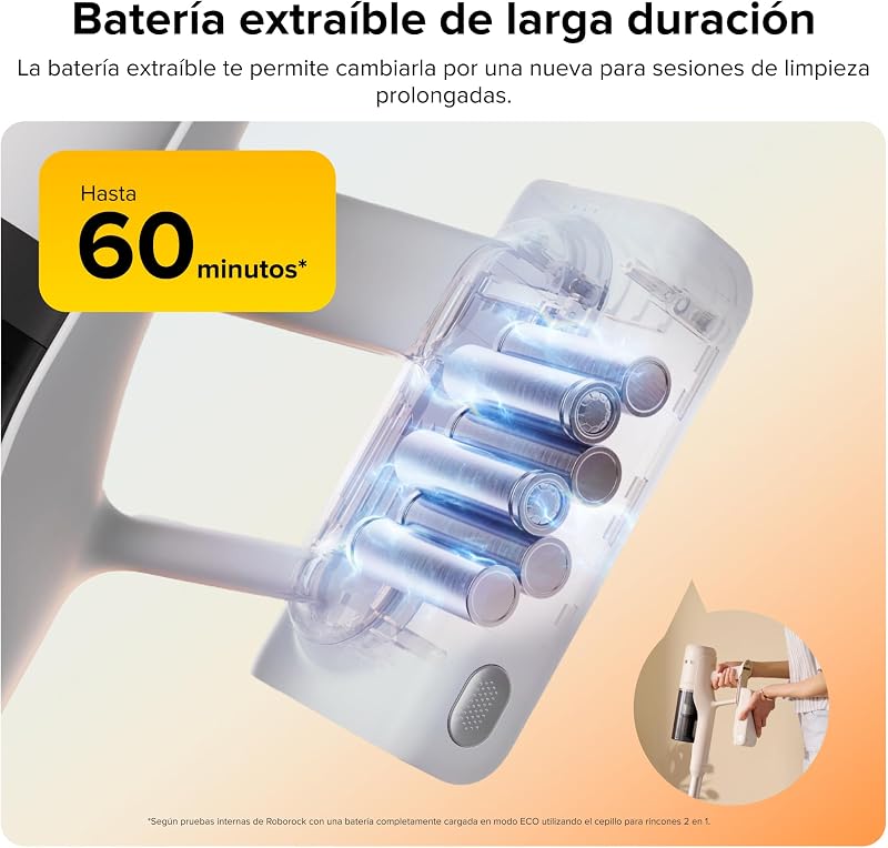 H60 aspiradora sin Cable, succión 115 AW, 60 min autonomía