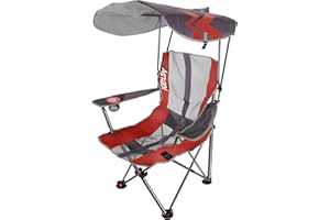 SwimWays Kelsyus Original Foldable Canopy Chair for Camping, Tailgates, and Outdoor Events, Grey/Red