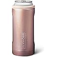 BrüMate Hopsulator Slim Can Cooler Insulated for 12oz Slim Cans | Skinny Can Insulated Stainless Steel Drink Holder for Hard Seltzer, Beer, Soda, and Energy Drinks (Rose Gold)