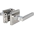 Avalon 0520 - Modern Door Handle Lever Set (Privacy/Passage) in Satin Nickel with Polished Chrome Finish