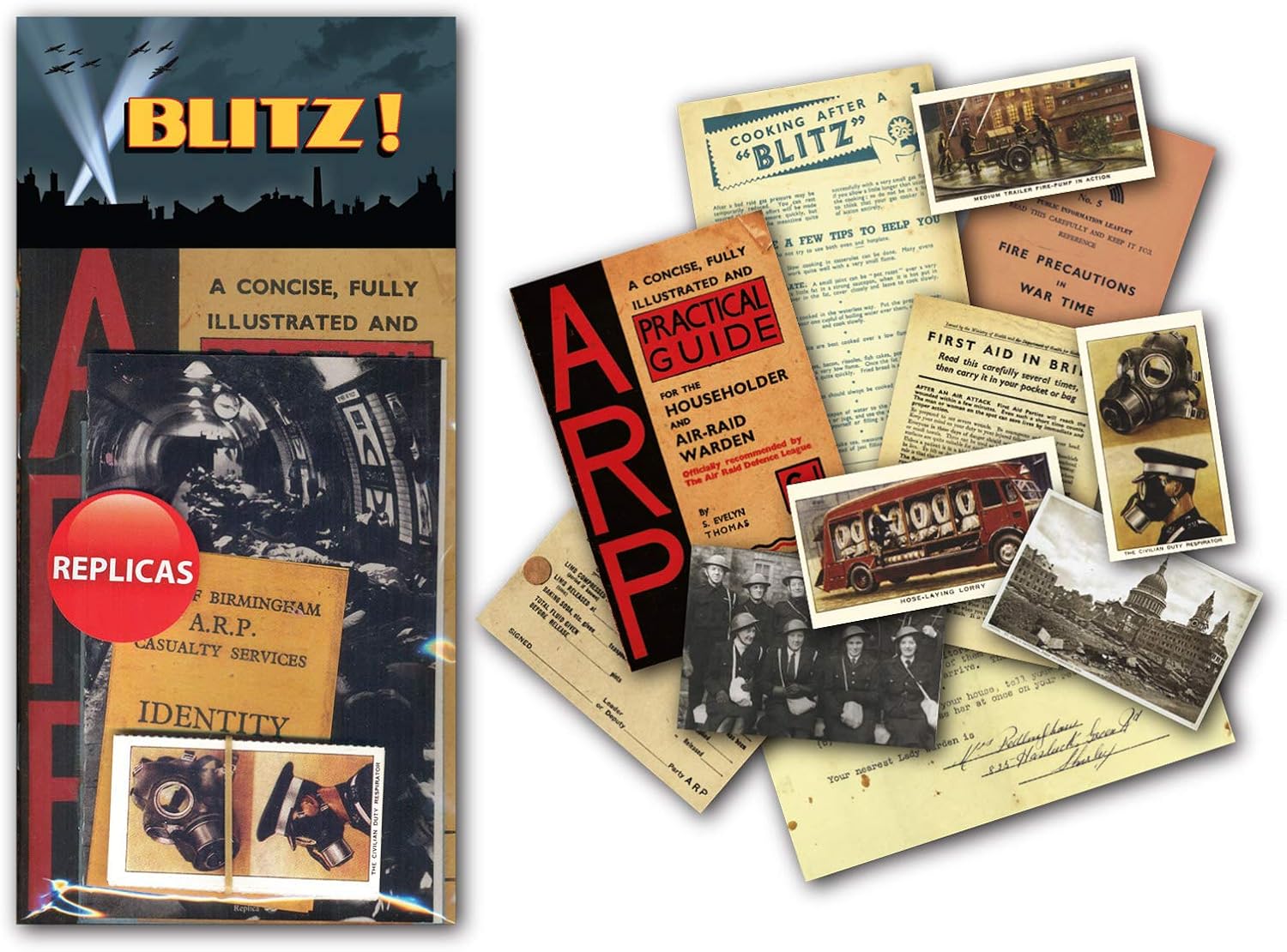 Sweet and Nostalgic Blitz WWII Memorabilia Gift Pack with over 20 pieces of Replica Artwork