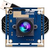 ELP USB Security Camera Module, 1080P/30FPS Wide Angle High Speed PC Camera | 100FPS/480P, 60FPS/720P, 30FPS/1080P, M12 Mount, UVC USB2.0 Video Webcam, Industrial Lightburn Camera for Laptop, Jetson Nano