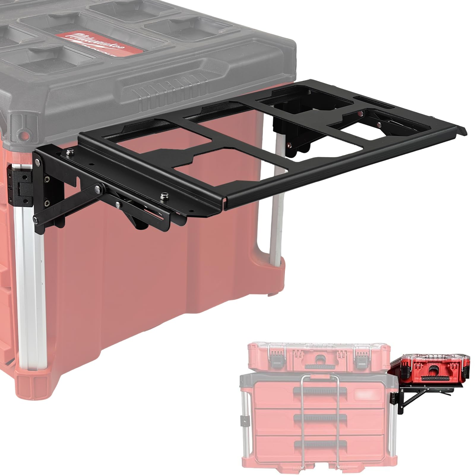 Upgrade Folding packout Mount Compatible with Milwaukee Packout Toolbox, Mounting Plate for Side Storage
