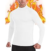 EoBeKee Men's Thermal Compression Shirts, Long Sleeve Fleece Lined Turtleneck Undershirt, Cold Weather Ski Base Layer Tops