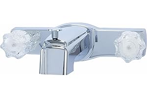 WASSERMAN FAUCETS Wasserman Offset Mobile Home Tub Faucet spout, 8 inch Tub Spout with Diverter, Double Handle Shower Faucet, Chrome, 3 Hole, Bathtub Faucet for Mobile Home, Trailer House, Campers, Motorhome