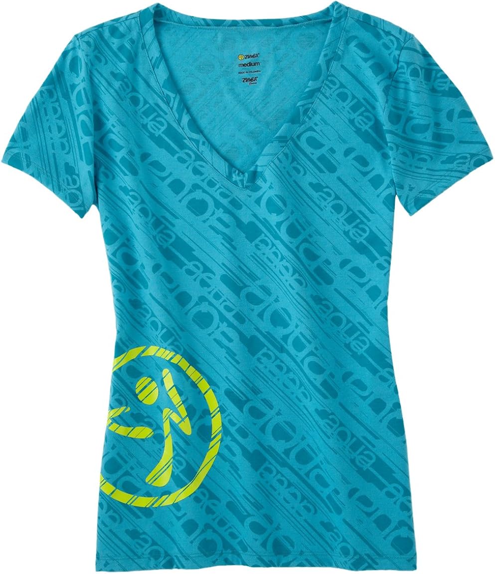Zumba Fitness Feel The Thrill DamenTShirt mit VAusschnitt Amazon.de