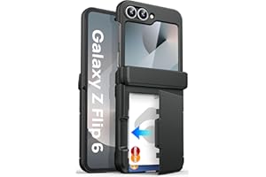 ASAFCASE for Samsung Galaxy Z Flip 6 and Z Flip 7 FE Wallet Case with Card Holder (3 Cards) & Hinge Protection & Outer Screen Protector, Shockproof Rugged & Full Body Protective Wallet Cover 5G, Black