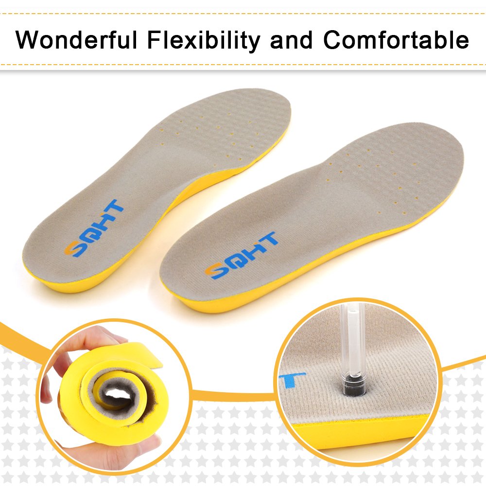 Athletic Running Shoe Insoles Comfort Foam Insert Providing Excellent Shock Absorption and Neutral Arch Support, Orthotic Insoles (S | 1~4.5 Big Kids/4~6 Women\'s)