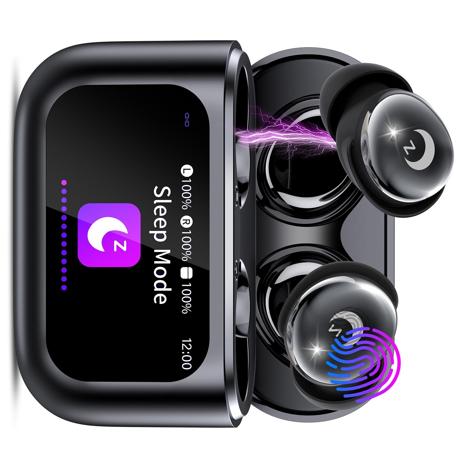 Photo 1 of VEKJ Sleep Earbuds,Mini Black in Ear Earphones, Smart Touch Screen Ear Buds Sleep Headphones