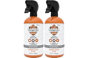 RANGER READY REPELLENTS Ranger Ready Permethrin Spray for Clothes and Outdoor Gear - Permethrin Insect & Tick Repellent - Scent Zero (24oz, Pack of 2)