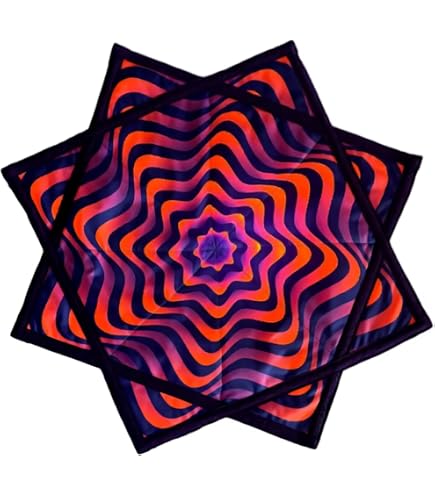 Flow Star De Tela De 24 Pulgadas (62 Cm) Con Estampados Vibrantes, Juguete De Malabares Giratorio Para Principiantes, Ideal Para Fiestas Y Bailes