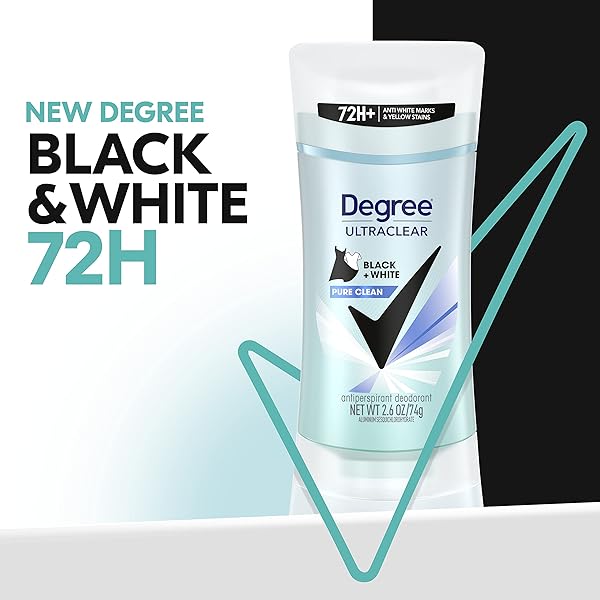 DEGREE ANTIPERSPIRANT FOR WOMEN PROTECTS FROM DEODORANT STAINS PURE CLEAN DEODORANT FOR WOMEN 2.6 OZ