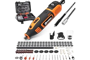 200W Corded Rotary Tool Kit with Fine Speed Control & Flex Shaft 8000-40000 RPM Digital Display, 155Pcs Accessories for Craft