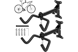 ITHWIU Bike Wall Mount, Adjustable Bicycle Hooks for Garage Storage, Horizontal Wall Mounted Hanger Rack for Road, Mountain &