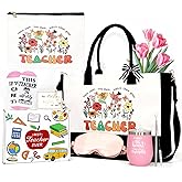 Teacher Appreciation Gifts, Best Teacher Tote Bags for Women,Unique Personalized Present for Female Educators,Teacher Back to School Appreciation Birthday Retirement Christmas End of Year Gifts Set