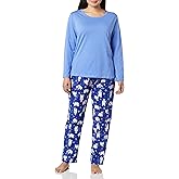 AmeriMark Women’s 2-Piece Flannel Pajama Set Nightwear for Sleeping Long Sleeve Cotton Loungewear Top and PJ Pants Sleepwear