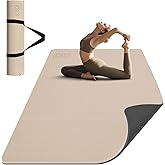 Large Yoga Mat (6'x 4') - Extra Long and Wide Workout Mat for Men and Women,Non-Slip POE 0.32''/0.4'' Thick Fitness Mat, Eco-Friendly, Thick Wide Exercise Mat for Home Workouts,Ideal for Yoga and Pilates.