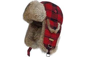 HEYANN Winter Trapper Hat 100% Real Rabbit Fur Fuzzy Hunting Ski Hat for Men Women with Ear Flaps Russian Ushanka