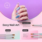 Beetles Gel Polish 6 Pcs Nail Art Brush Set Flat, Oval, French, Gradient & view 3