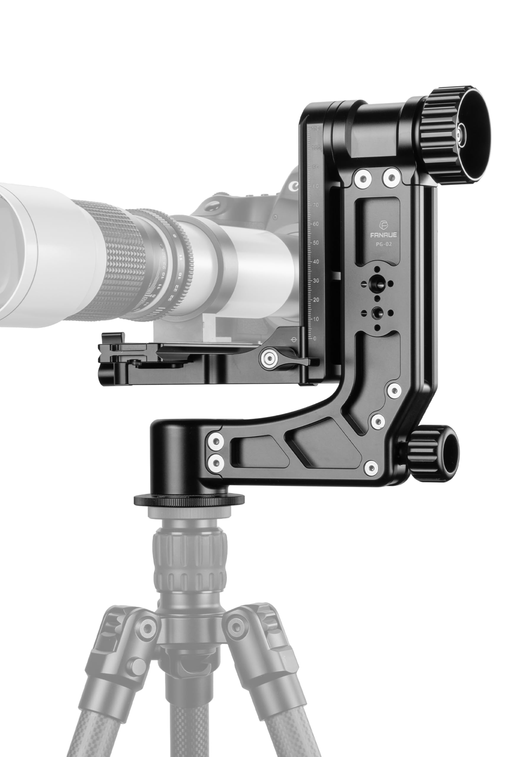 Photo 1 of FANAUE Gimbal Tripod Head Professional 360° Panoramic Shooting Gimbal Head Heavy Duty CNC Aluminum Alloy with Arca Type Quick Release Plate for DSLR Cameras