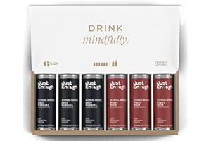 Just Enough Wines The NA Set | Non-Alcoholic Wine Variety Pack, 6 Cans (Brut Bubbles & Pinot Noir) | Central Coast California, Low Calorie, Gluten-Free, Vegan, Sustainably Made