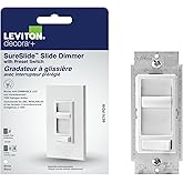 Leviton SureSlide Dimmer Switch for Dimmable LED, Halogen and Incandescent Bulbs, 6674-PDW, White