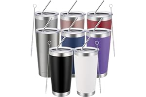 MEWAY 20oz Tumbler Double Wall Vacuum Insulated Travel Mug Bulk, Mix Color Stainless Steel Tumblers with Lid and Straw, Durab