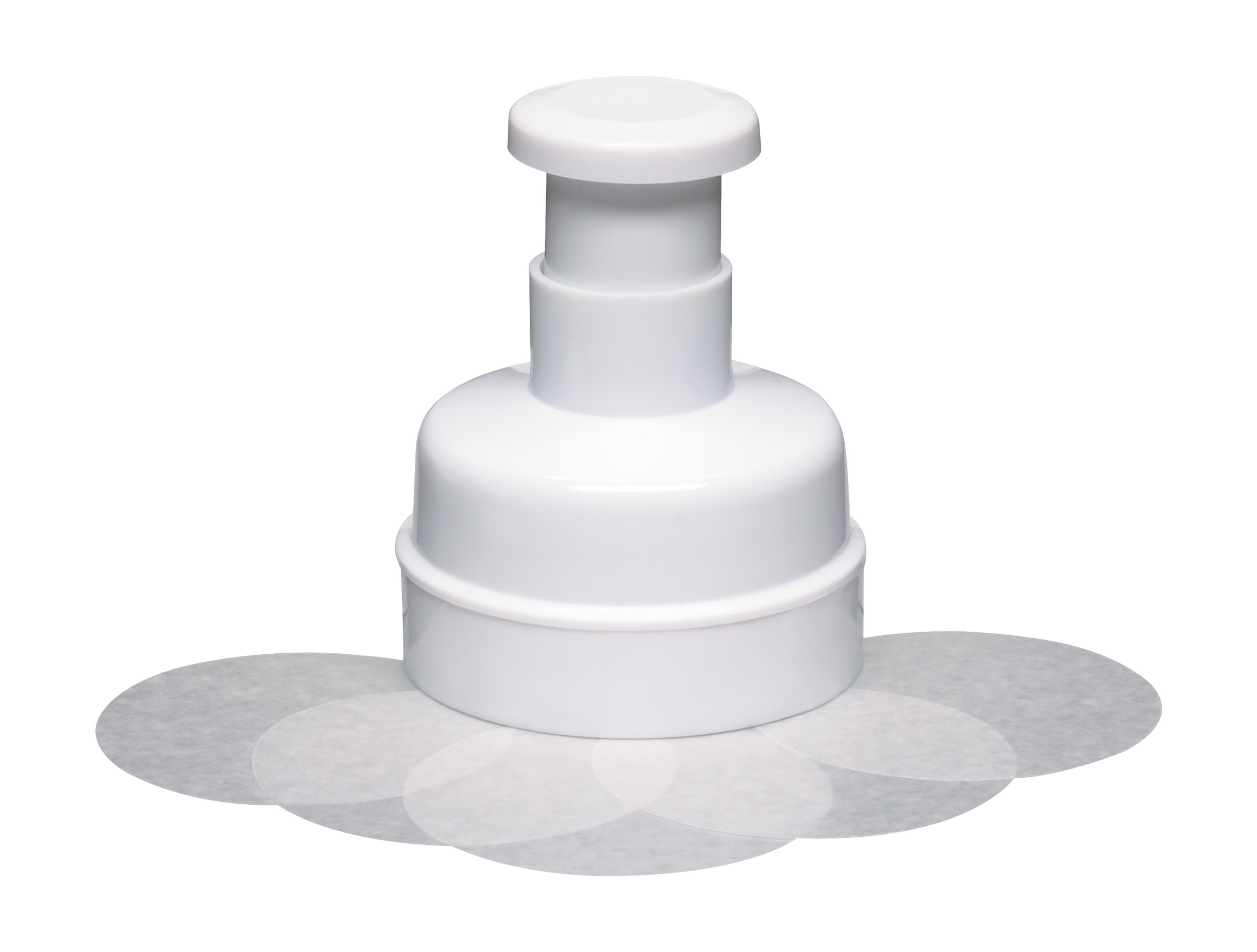 KitchenCraft Plastic Beef Burger Press/Fish Cake Maker with 1 Wax Discs, White