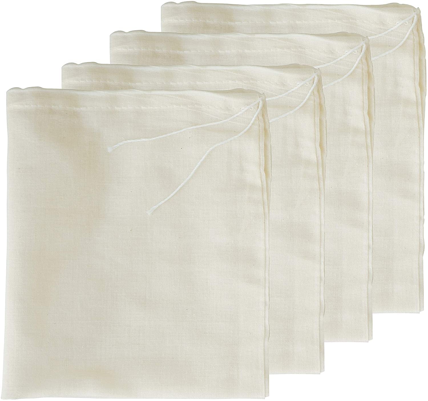 AUXIN Cheesecloth Bags for StrainingReusable Cold Brew Coffee Cheese Cloths StrainerLarge Nut Milk Tea Juice Bag100% Natural Cotton Fine Mesh Filter Bags(Small4 Pack)