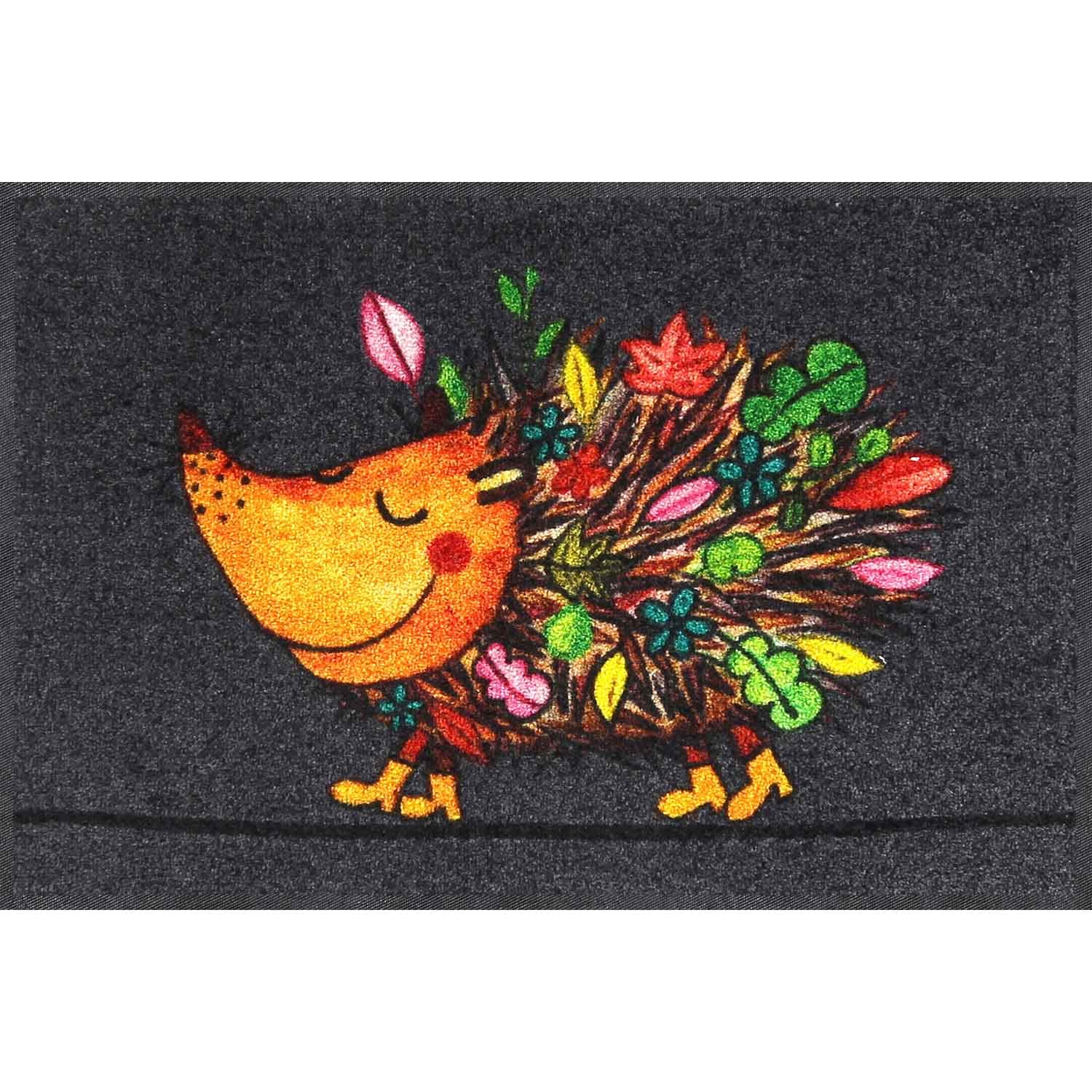 Salonloewe Funky Hedgy Doormat 50 x 75 cm Hedgehog Colourful Funny Washable Doormat Autumn Colours