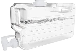 HYDRAFITT 1.1 Gallon Refrigerator Water Dispensers Bottle with Faucet, Spigot & 58mm Screw Cap - BPA Free Plastic Leak-Proof | Slimline Mini Fridge Beverage Drink Dispenser for Parties (Clear)