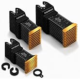 DAEMKOD 30PCS Titanium Metal Cutting Oscillating Blades for Wood &amp; Plastic | Titanium-Coated Multi Tool Blades Kits for Multitool Blades, Fit Dewalt Bosch Ryobi Milwaukee, Built for Longer Life