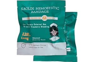 SAPBONTCHI Quick Clot Gauze, First Aid Advanced Stop The Bleed Kit Combat Flexible Hemostatic Gauze-Bleed Stop Faster Wound Packing Medical,Survival Kit Supplies (3" x 12.5')