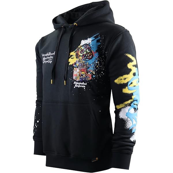 SCREENSHOTBRAND Men's Urban Hip Hop Fleece Crewneck Sweatshirt — 60% Cotton 40% Poly, Cartoon Graphic, Medium (Black) - View #9