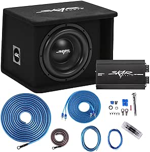 Skar Audio Single 10" Complete 1, 200 Watt Sdr Series Subwoofer Bass Package - Includes Loaded Enclosure with Amplifier