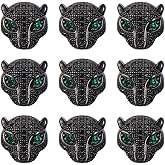 diyhub 9 Pcs Leopard Head Beads Charm,1.2X1.2cm Large Hole Loose Beads for Bracelet Necklace Making Jewelry Making