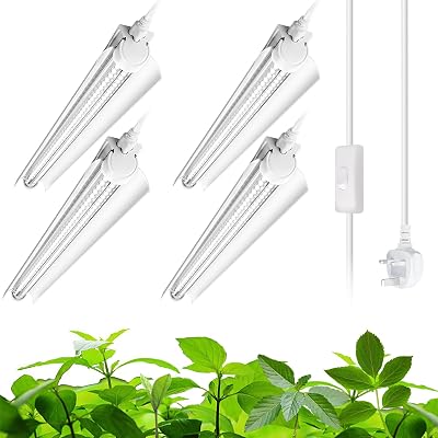 Barrina T8 LED Grow Light 2ft 96W Full Spectrum 5000K 4 Pack