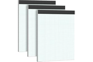 AIDUNMIS Graph Paper Pad 3 Pack White Graph Pads 8.5 x 11 Letter Size 4x4 Quad Grid Paper with Blue Quad Rule 8.5 x 11 Math Graph Paper for School Square Paper Graph Notepads for Office - 50 Sheets/Pad