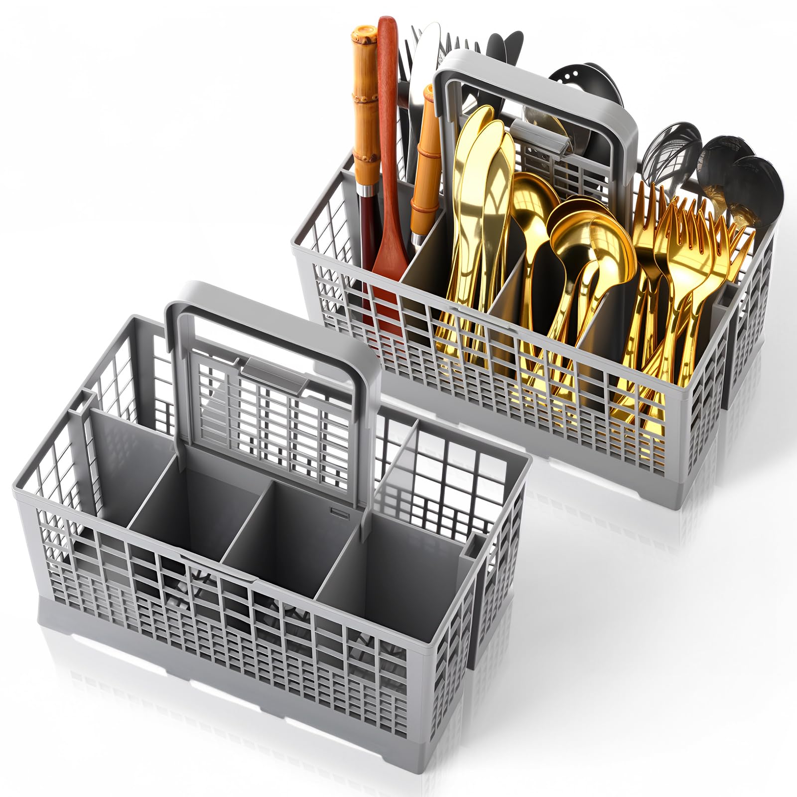 Photo 1 of Yiyiring 2 Pack 9.5in Dishwasher Silverware Basket Replacement Dishwasher Storage Utensil Baskets Cutlery Filter Basket Compatible with Most Brands